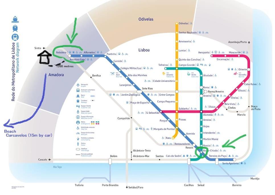 아마도라 Enjoy Lisbon Cascais Sintra 1200 Metres To Metro Blue Line Sintra Rail Line Free Parking 아파트 외부 사진